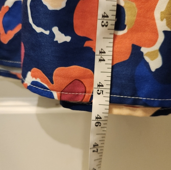 Sunday Up Blue Orange Floral Maxi Dress Size M Summer #N632 - Picture 5 of 5